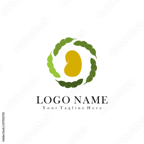 Soybean logo icon. Soy bean. Vector illustration