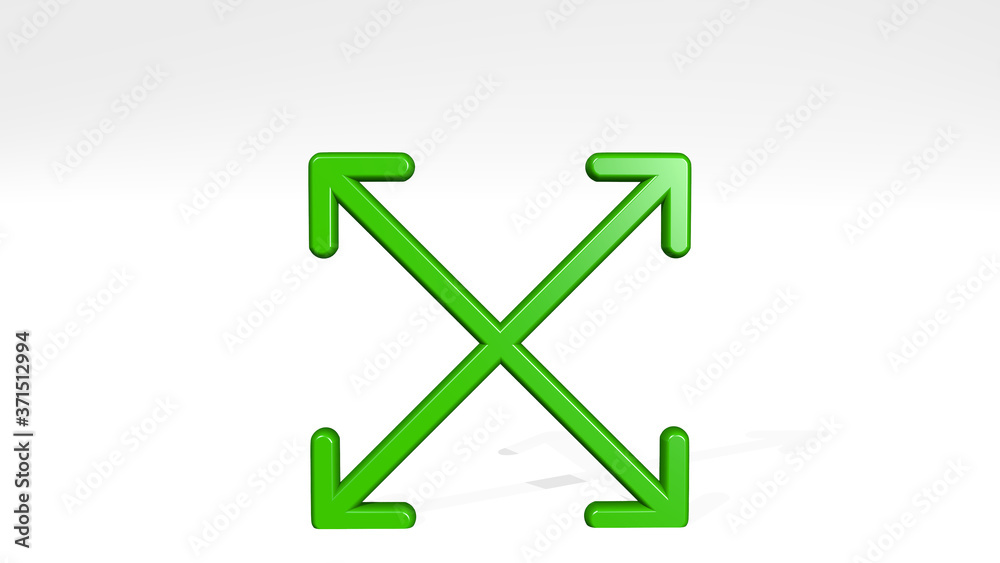 EXPAND 3D icon casting shadow - 3D illustration for background and business EXPAND 3D icon casting shadow - 3D illustration for background and business