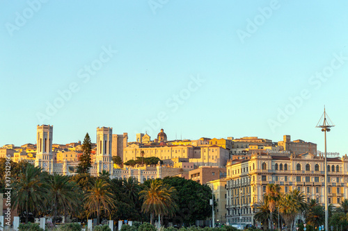 View of the city Cagliari on the island of Sardinia, Italy.