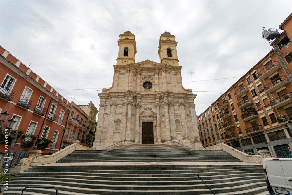 St Anne's Church in Cagliari on a cloudy summer day