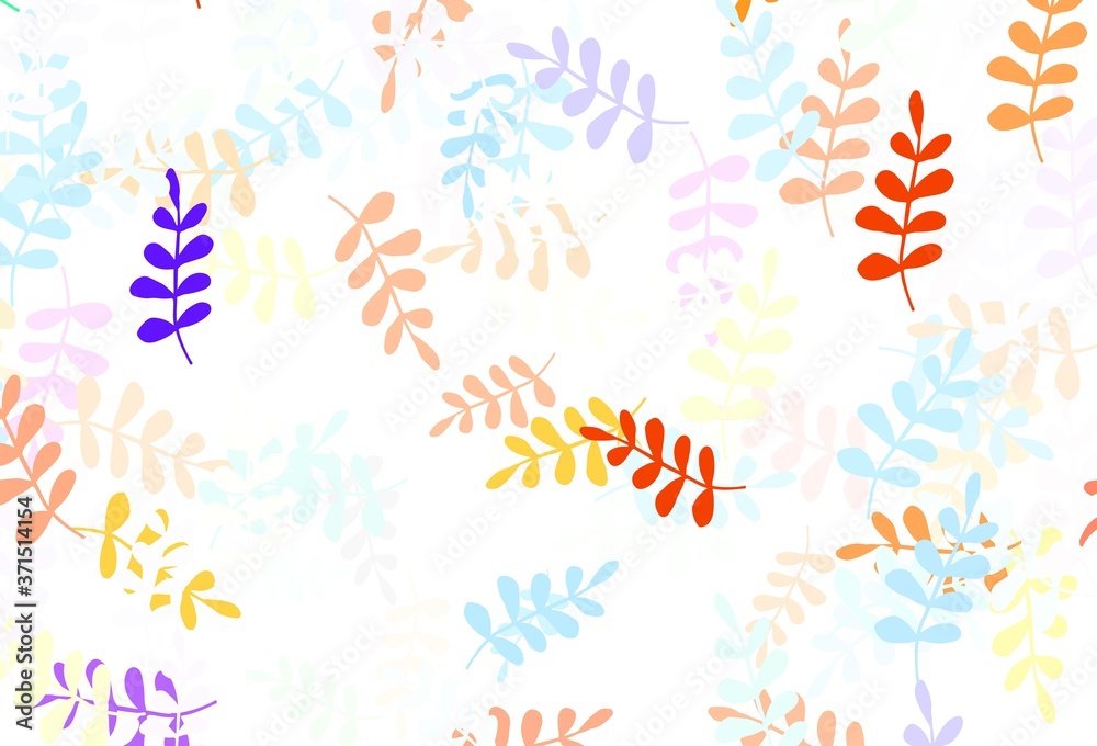 Light Blue, Yellow vector natural background with leaves. Light Blue, Yellow vector natural background with leaves.