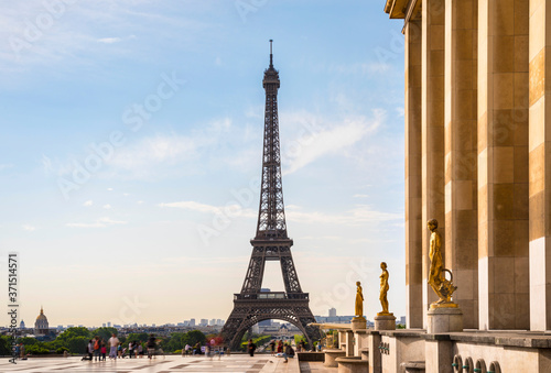 Eiffel Tower against cloudy sky, Paris, France