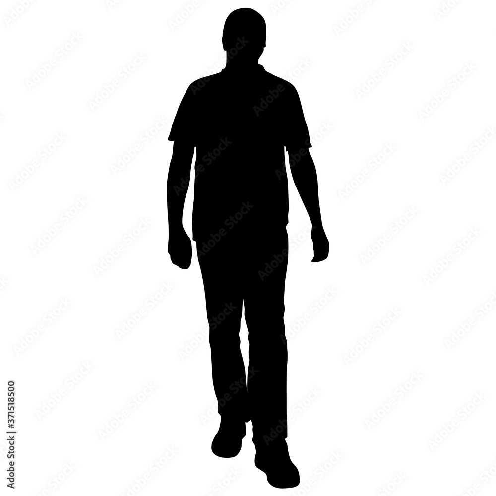 Silhouette of a walking man on a white background Silhouette of a walking man on a white background