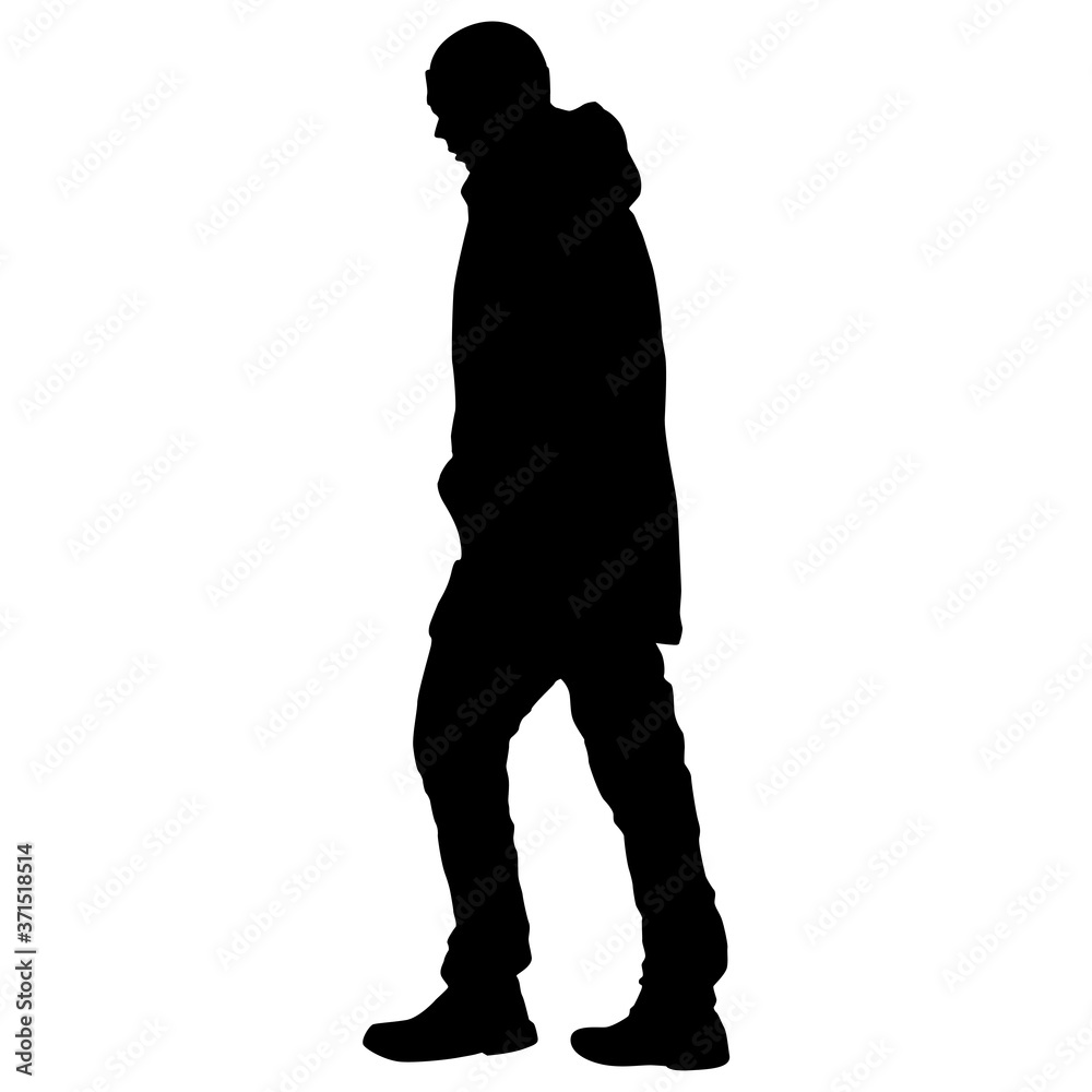 Silhouette of a walking girl on a white background Silhouette of a walking girl on a white background