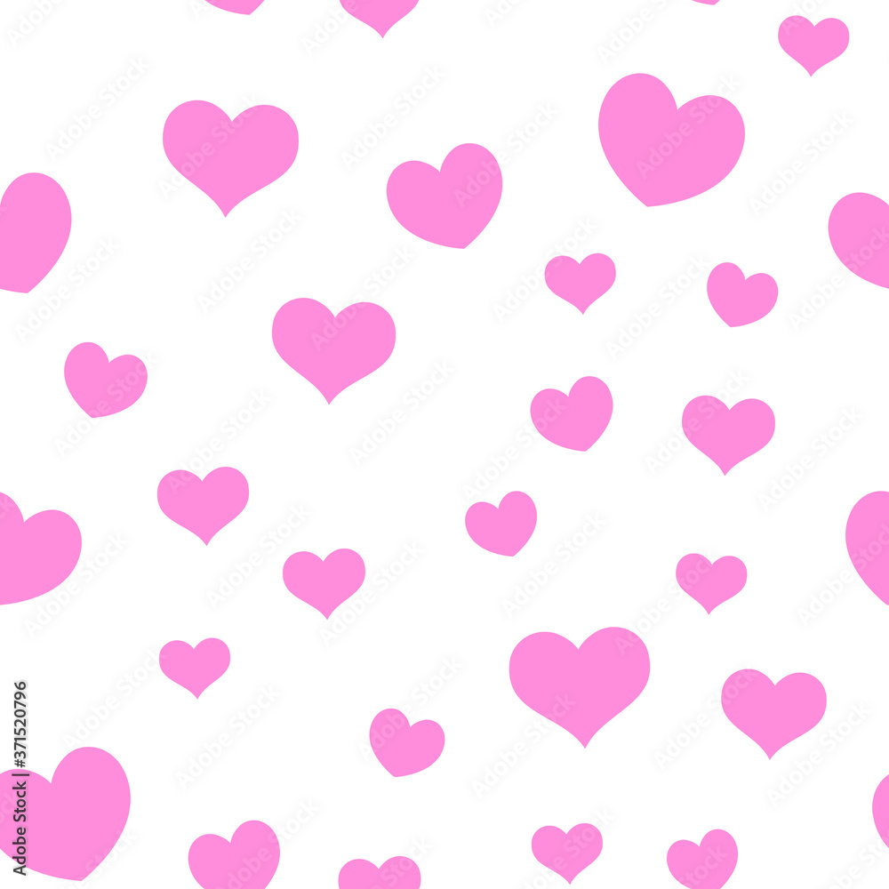 Hearts seamless pattern. Love symbols. Valentine's day background design. Romantic design loop texture.