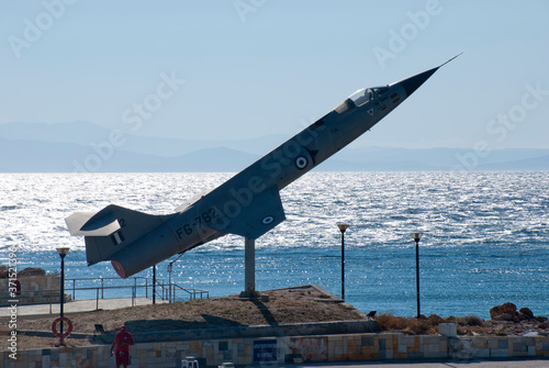 Photography Athens, Greece, August 2020: Retired Lockheed F-104 Starfighter jet