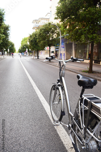electric bicycle on the street, e-bike, city bike