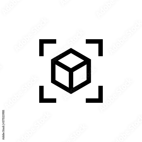 material scan reader recognition 3D object detection icon which designed simple, uncomplicated and minimal to deliver information clearly. Isolated flat, resizable vector