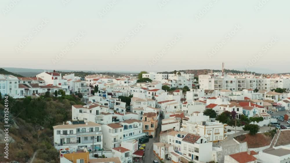 Aerial of Burgau Along the Algarve Coast in Portugal Aerial of Burgau Along the Algarve Coast in Portugal