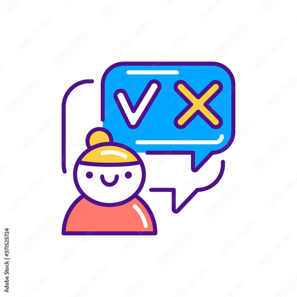 Decision-making color line icon. Soft skills. Pictogram for web, mobile app, promo. UI UX design element. Decision-making color line icon. Soft skills. Pictogram for web, mobile app, promo. UI UX design element.
