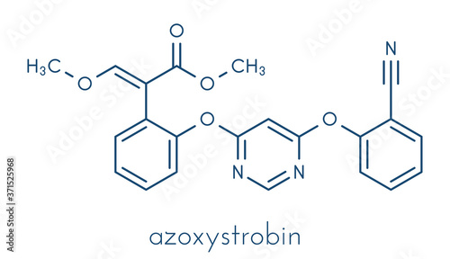 Azoxystrobin fungicide molecule. Skeletal formula.