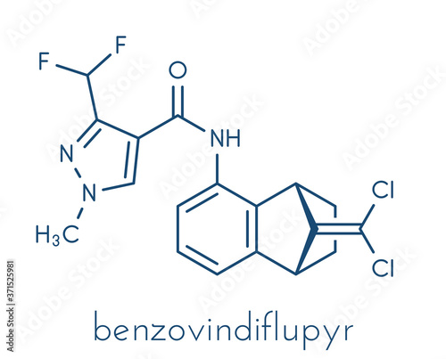 Benzovindiflupyr fungicide molecule. Skeletal formula.