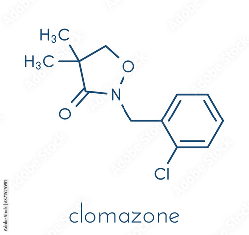 Clomazone herbicide molecule. Skeletal formula.