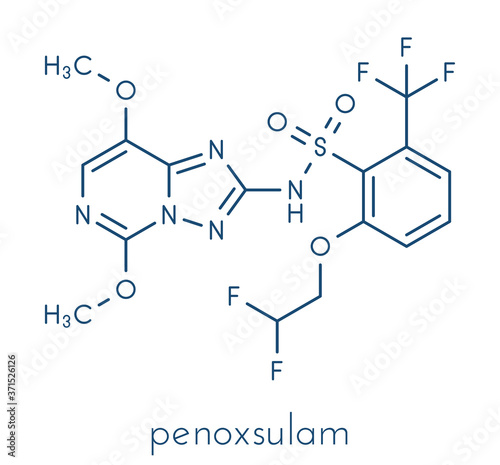 Penoxsulam herbicide molecule. Skeletal formula. photo