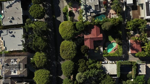 Top-Down Aerial Video of Luxury Residential Neighborhood Homes