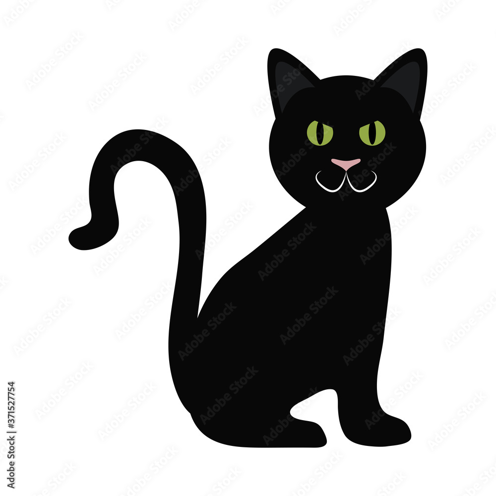 black cat sitting domestic animal flat icon black cat sitting domestic animal flat icon