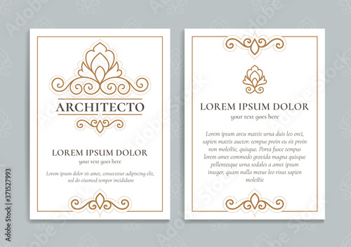 White vector greeting card with golden luxury frame template. Great for invitation  flyer  menu  brochure  monogram  background  wallpaper  decoration  packaging or any desired idea.