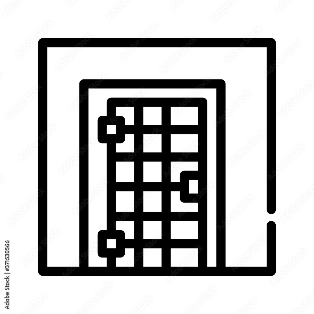 prison cell door line icon vector illustration prison cell door line icon vector illustration