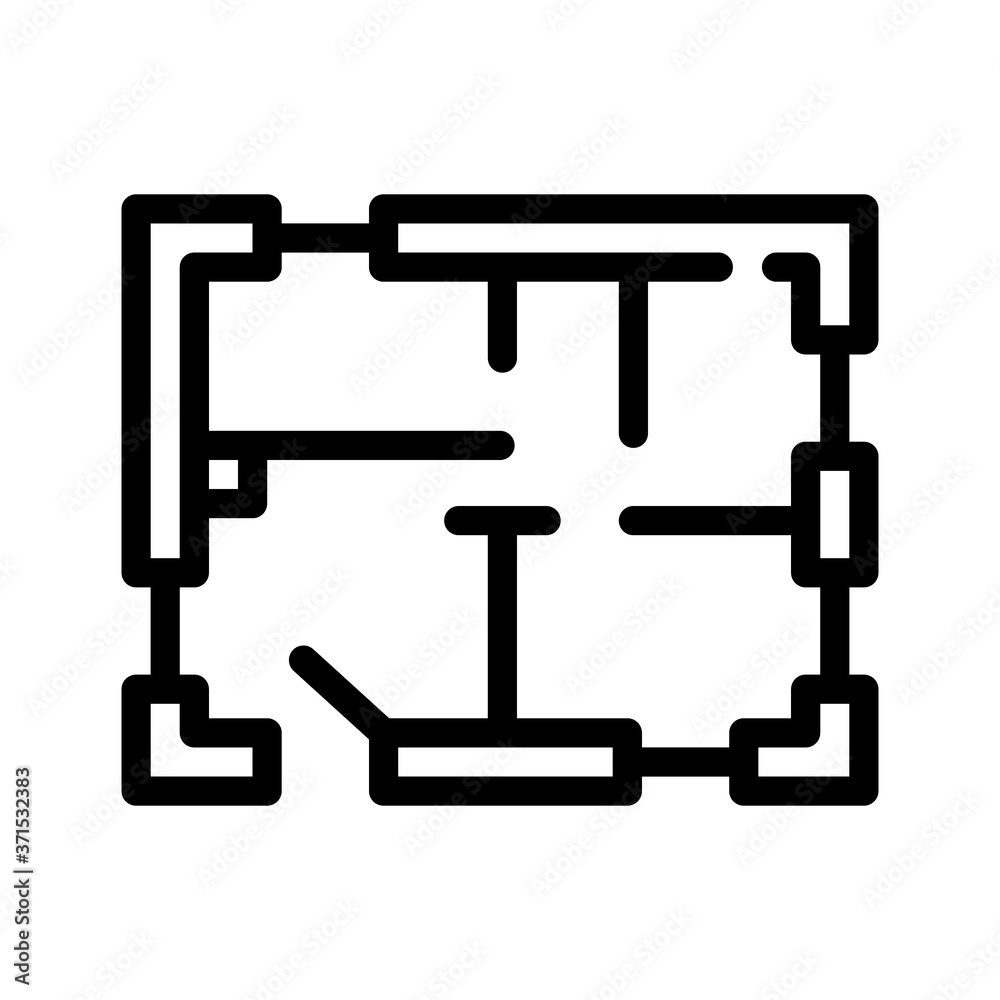 house plan line icon vector isolated illustration