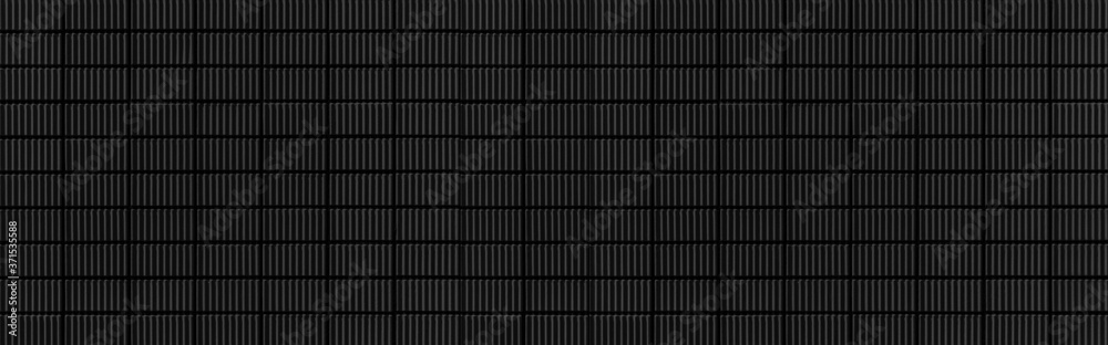 Panorama of Modern black stone wall with stripes texture and seamless background Panorama of Modern black stone wall with stripes texture and seamless background