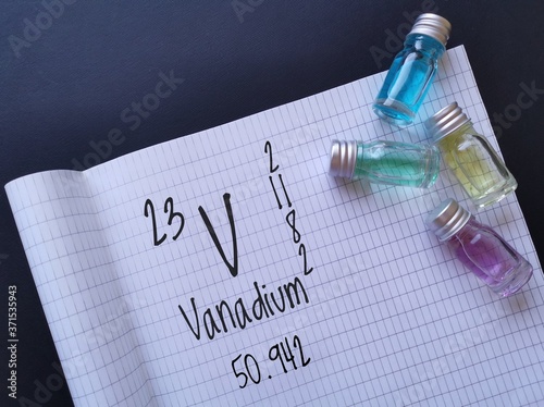 Fotografia Vanadium is a chemical element of the periodic table with the symbol V and atomic number 23