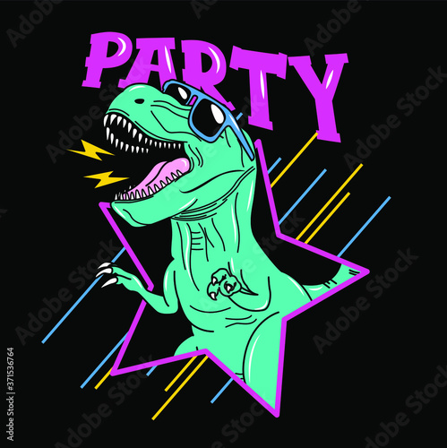 Dinosaurio Rex en fiesta