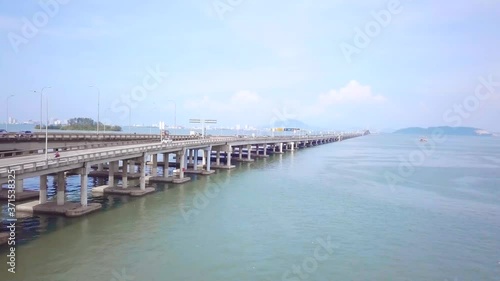 Wallpaper Mural Penang Bridge in Malaysia Landscape Drone Shot with 4K resolution Torontodigital.ca