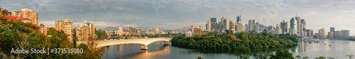 A wide panoramic view of the Brisbane City