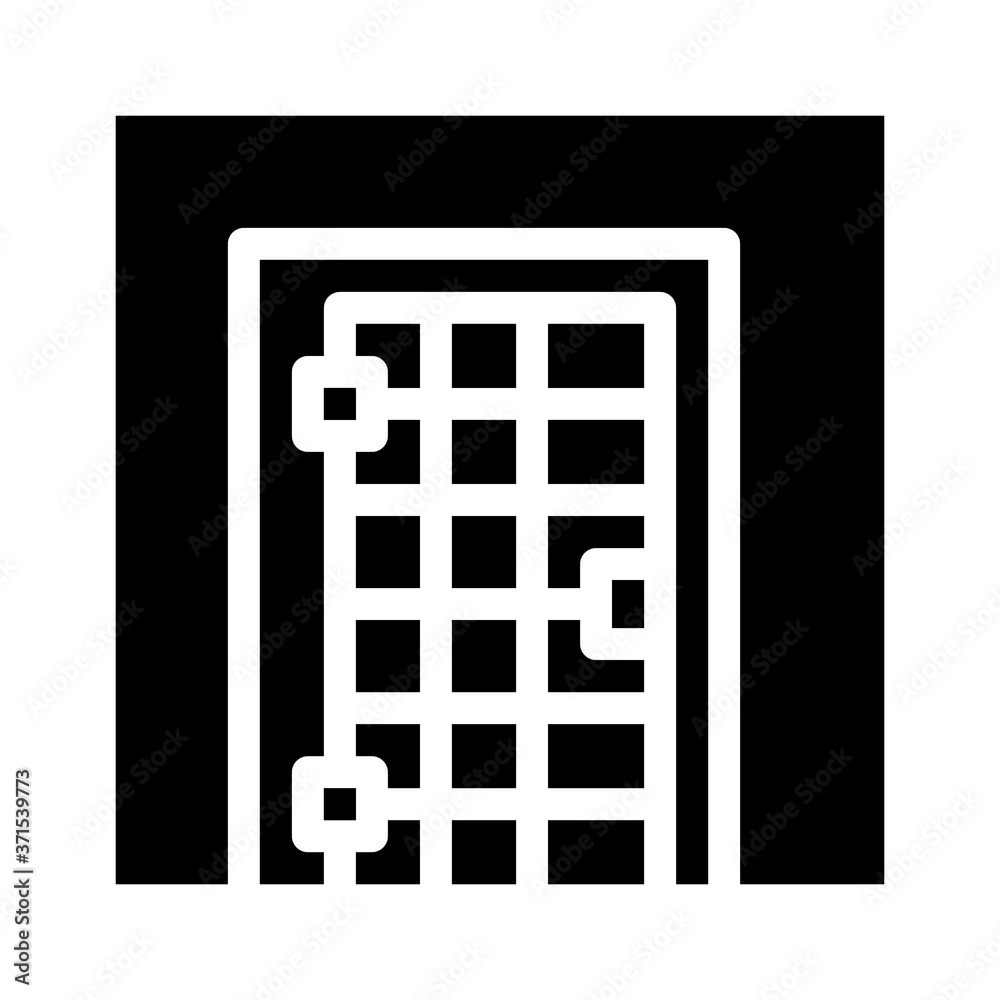 prison cell door glyph icon vector illustration prison cell door glyph icon vector illustration