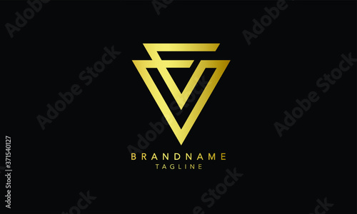 Alphabet letters Initials Monogram logo VF, FV, V and F 