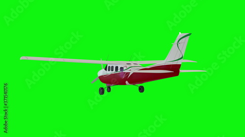 Old white plane. Green screen background. 3d rendering
