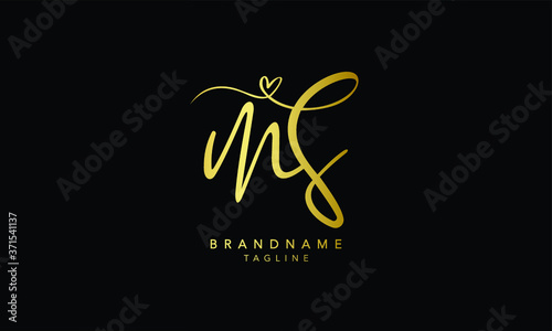 Alphabet letters Initials Monogram logo MS, SM, M and S 