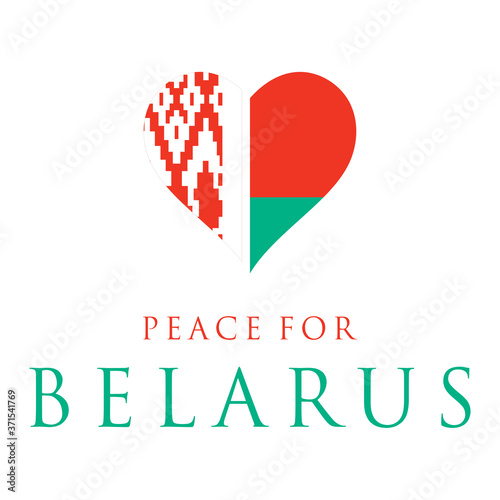 Peace for Belarus design illustration. Freedom of the Belarusian. Vector illustration for posters banners. Design for humanity, peace, donations, charity and anti-war