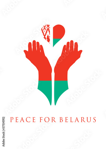 Peace for Belarus design illustration. Freedom of the Belarusian. Vector illustration for posters banners. Design for humanity, peace, donations, charity and anti-war