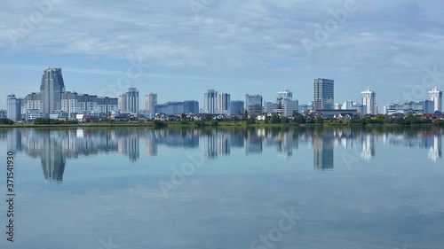 view of the modern Minsk from the side of the reservoir Drozdy © Vadzim