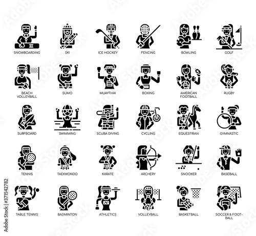 Set of sport thin line and pixel perfect icons for any web and app project.