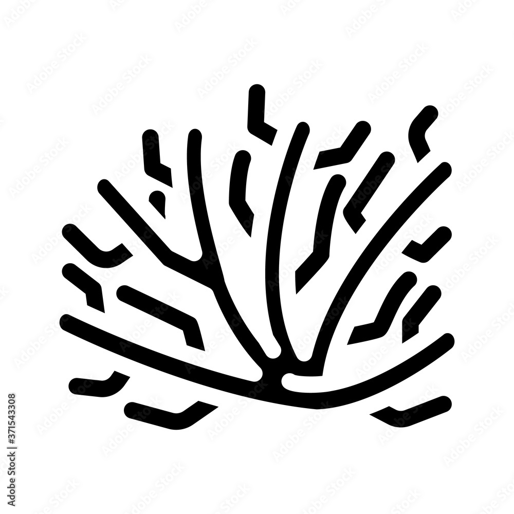 marine seaweed branch glyph icon vector illustration marine seaweed branch glyph icon vector illustration