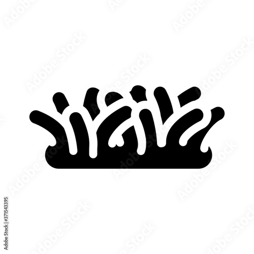 ocean bottom seaweed glyph icon vector illustration
