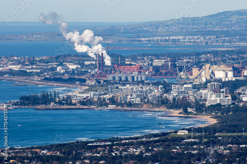 Steam from Steel Works Woolongong NSW Australia photo