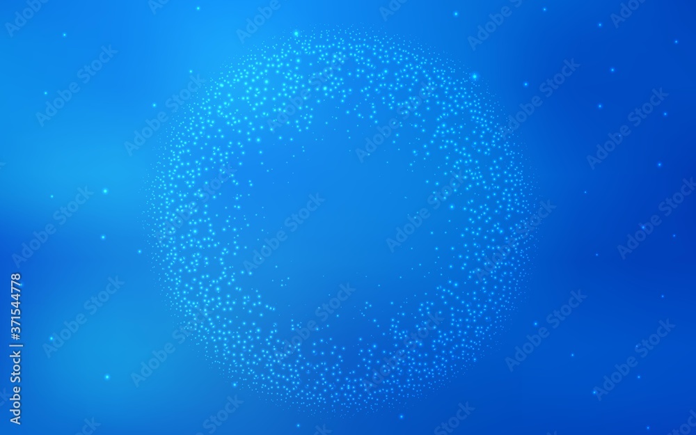 Light BLUE vector template with space stars. Shining illustration with sky stars on abstract template. Smart design for your business advert.