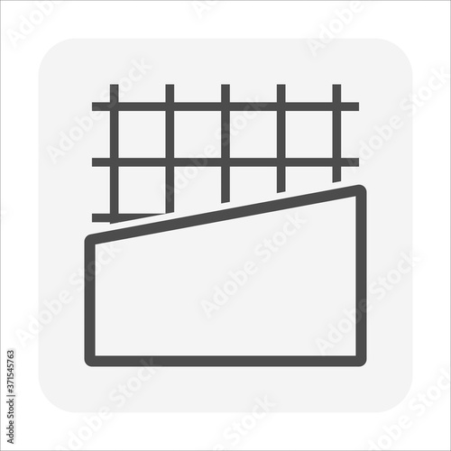 Concrete slab and reinforcement vector icon design.