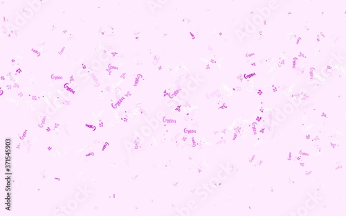 Light Pink vector doodle template with leaves  branches.