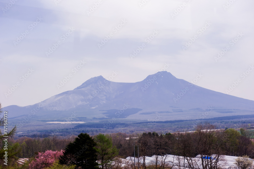 Beautiful view of the Onuma national park and Mt Komagatake with clear blue sky,