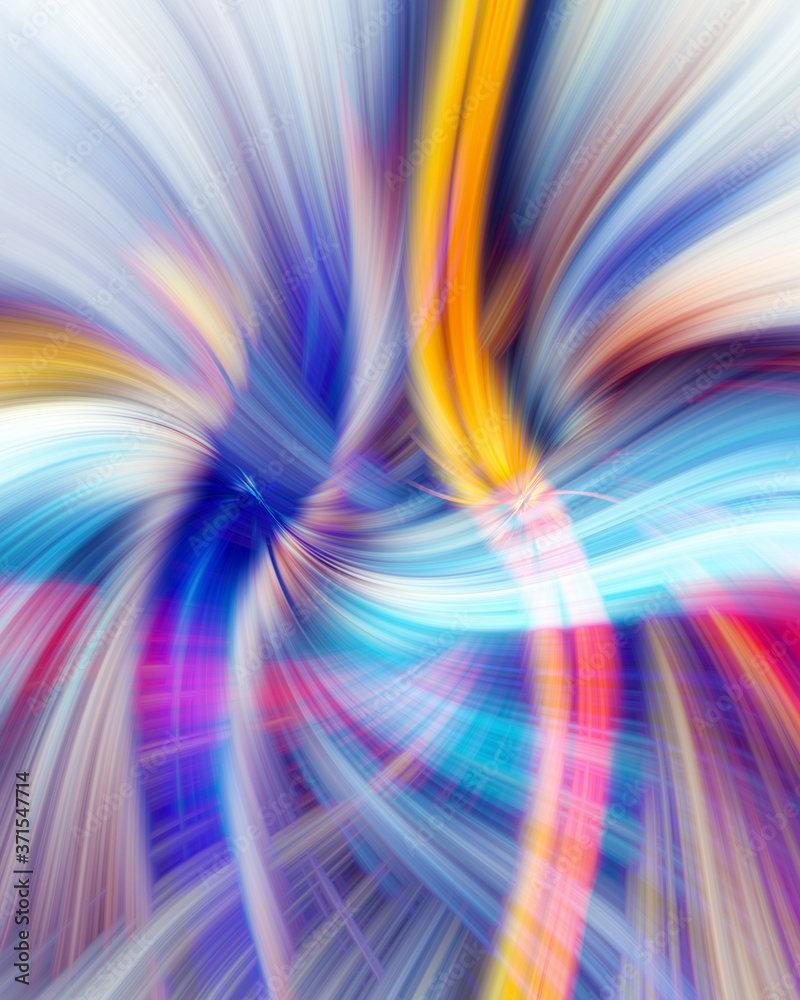 Obraz premium Twirl Effect Blue and Yellow