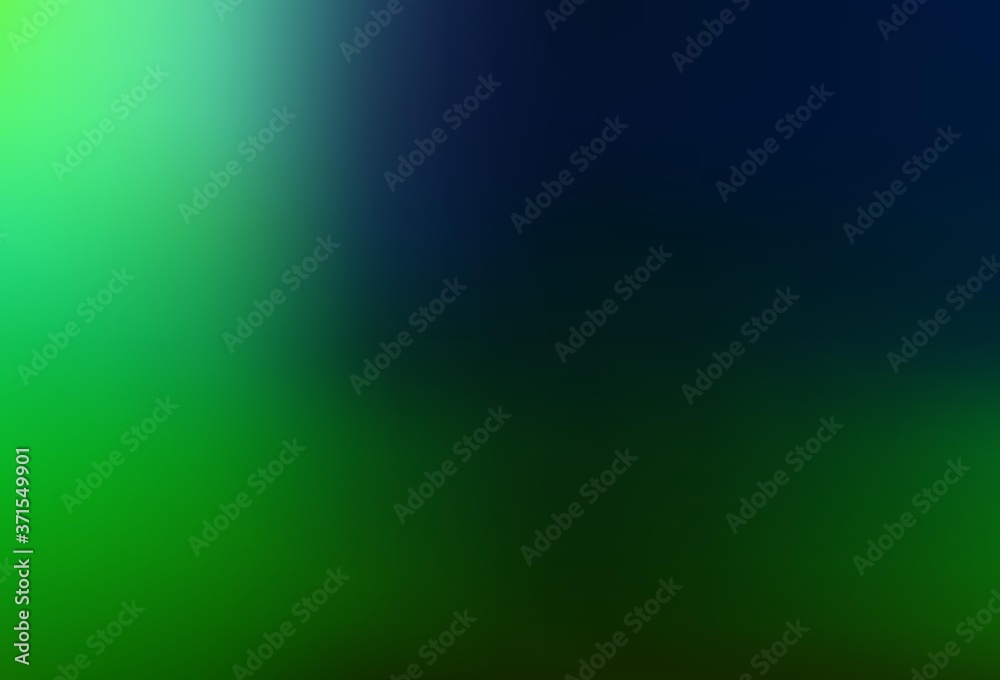 Obraz premium Dark Green vector blurred shine abstract texture.