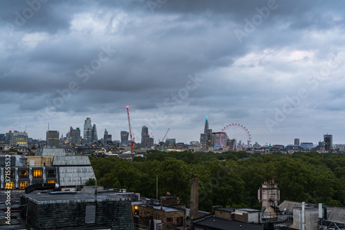 cloudy London city grey skyline 