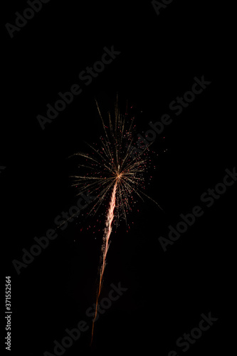 4th of July and new year Fireworks in the night sky. Firework concept background.