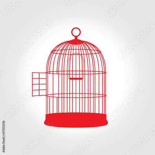 Bird cage icon. Flat vector illustration isolated