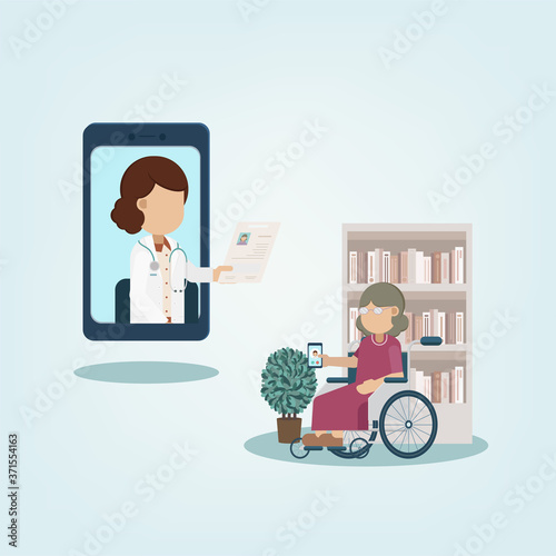 Online Doctor concept flat design vector illustration