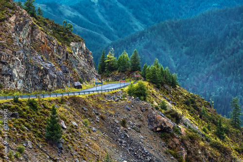 Mountain ranges on the Chike-Taman pass. Аltai republic